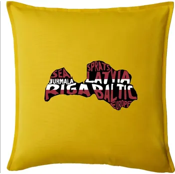 Polštář Mapy - názvy měst - Moldávie - Polštář 50x50 - 50x50 - Pouze potah ( Žlutá )