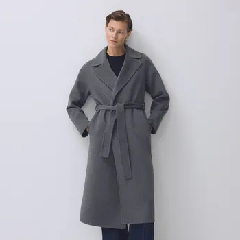 Dámský kabát Reserved - Klasický kabát s&nbsp;příměsí vlny handmade - tmavě šedá - VZ743-90X - VZ743-90X-XXL