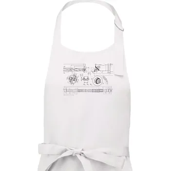Kuchyňská zástěra Technické výkresy - vrtáky - Pánská zástěra na vaření - Univerzální velikost ( Bílá )