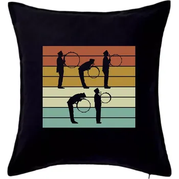 Polštář Vintage bubeník pochod - Polštář 50x50 - 50x50 - Pouze potah ( Černá )