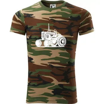 Pánské tričko Traktor Ukrajinské armády - Army CAMOUFLAGE - XL ( Hnědý maskáč )