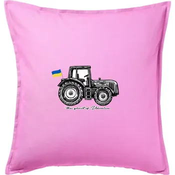 Polštář The ghost of Ukraine - traktor - Polštář 50x50 - 50x50 - Pouze potah ( Růžová )