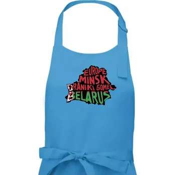 Kuchyňská zástěra Mapy - názvy měst - Bělorusko - Pánská zástěra na vaření - Univerzální velikost ( Světlý tyrkys )