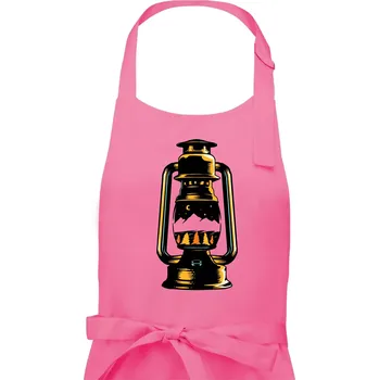 Kuchyňská zástěra Petrolejka s horami - Dámská zástěra na vaření - Univerzální velikost ( Růžová )