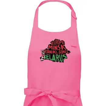 Kuchyňská zástěra Mapy - názvy měst - Bělorusko - Pánská zástěra na vaření - Univerzální velikost ( Růžová )