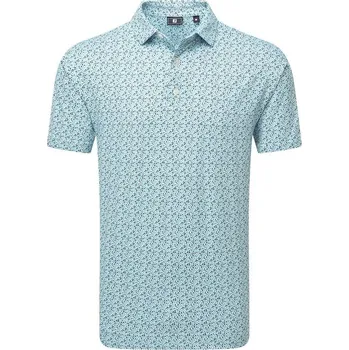 FootJoy Gamer Print Pique pánské polo, white/steel blue/navy/seafoam pánské, M
