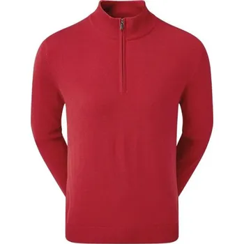 Golf FootJoy Wool Blend Lined 1/2 Zip pánský svetr, červený pánské, XXL