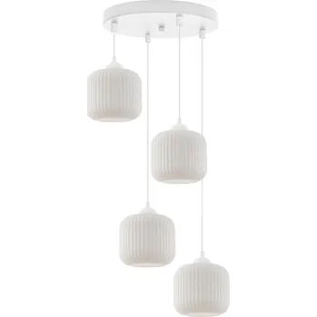 Závěsné svítidlo Riffle, 4x bílé skleněné stínítko, w, o
