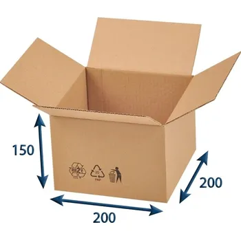 Obalový materiál Kartonová krabice 200 x 200 x 150 3VVL klopová