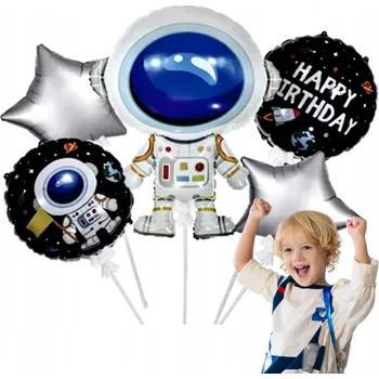 Balónek SADA BALÓNKŮ ASTRONAUTA narozeninová oslava pro děti 5 kusů