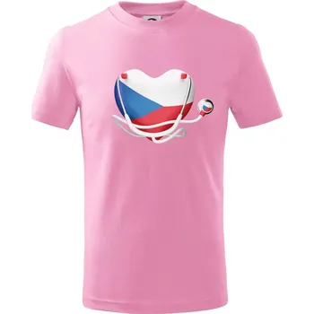 Chlapecké tričko Český doktor logo - Tričko dětské bavlněné - 146 cm/10 let ( Růžová )