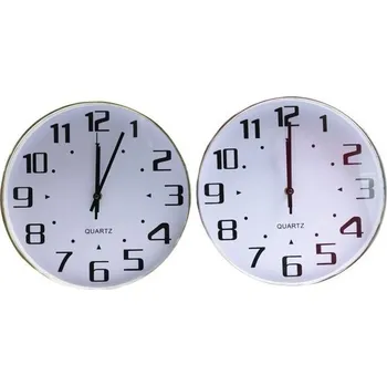 Hodiny hodiny d29cm, kulaté, kov.rám., 3barvy,