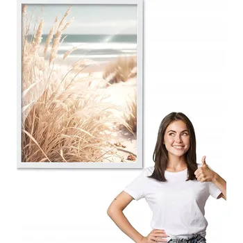 Obraz Obraz s rámem, vzor BOHO moře písek + bílý rámeček 30x40 do kuchyně, jídelny