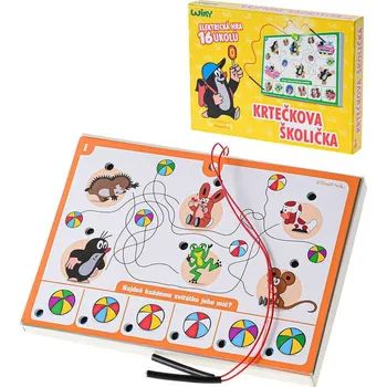 Výuková hračka _Ostatní 1_ KRTEK (Krteček) Hra výuková elektrická Krtečkova školička 16 úkolů na baterie Světlo 34325