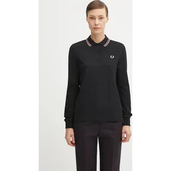 Bavlněné tričko s dlouhým rukávem Fred Perry, 38, černá, 99X
