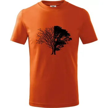 Chlapecké tričko Life And Death tree - Tričko dětské bavlněné - 134 cm/8 let ( Oranžová )