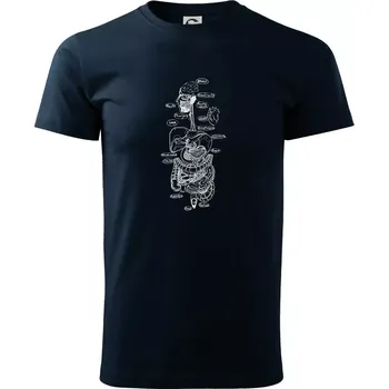 Pánské tričko Skica lidských orgánů - Triko extra velké (5-8XL) - 6XL ( Námořní modrá (velmi tmavá - téměř černá) )