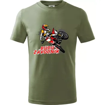 Dětská móda Budu závodník červená kroska - Tričko dětské bavlněné - 146 cm/10 let ( Khaki )