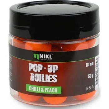 Boilies Plovoucí Proteinové Kuličky Pop-Up Chilli Peach 18 mm 50 g Karel Nikl