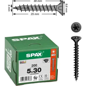 Vrut Spax Univerzální vruty do dřeva pozinkované 5x30mm BLAX 200ks