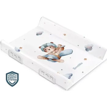 Přebalovací podložka PŘEBALOVACÍ PODLOŽKA ZPEVNĚNÁ SAFETY SYSTEM 70 CM – MEDVÍDEK V LETADLE (5908310393520)