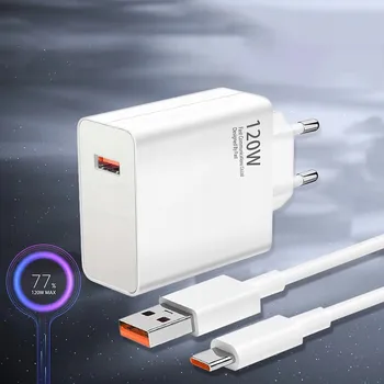 RYCHLÁ SÍŤOVÁ NABÍJEČKA PRO TELEFON | 120W | + USB-C KABEL 1M UNIVERZÁLNÍ