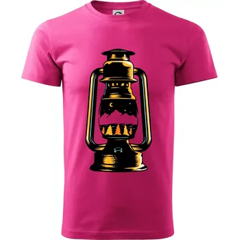 Pánské tričko Petrolejka s horami - Klasické pánské triko vyšší gramáže - 4XL ( Purpurová )