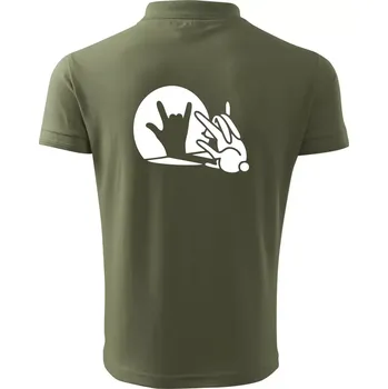 Pánská košile Zajíc stín rock - Polokošile pánská Pique Polo 203 - 3XL ( Khaki )