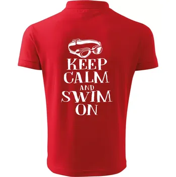 Pánská košile Keep calm and swim on - Polokošile pánská Pique Polo 203 - 2XL ( Červená )