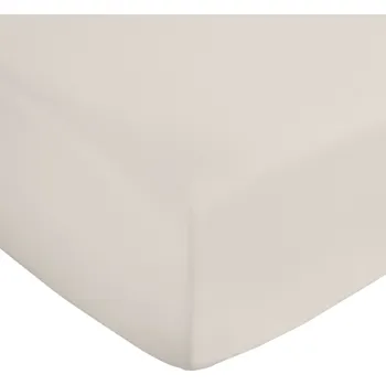 Prostěradlo Béžové napínací prostěradlo z bavlněného saténu 150x200 cm Cotton Sateen – Bianca ID_1798086