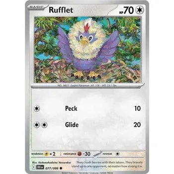 Karetní hra Rufflet 077/086 - Black Bolt Typ karty: Reverse Holo