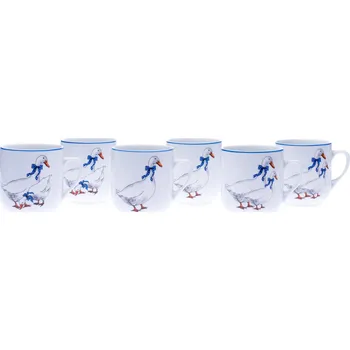 Český porcelán, a.s., Dubí Sada hrnku s motivem hus, Trojka 300 ml, Český porcelán, 6 ks