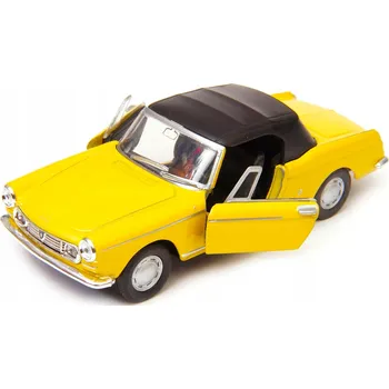 autíčko Kovový model auta Peugeot 404 se zavřenou střechou 1:34 - 39 WELLY Nex žlutý kabriolet