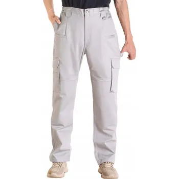 Pánské kalhoty Svářečské kalhoty XXL s mnoha kapsami, čistá Bavlna, šedé