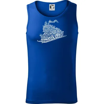 Stará lokomotiva z not - Tílko pánské Core - S ( Královská modrá )