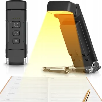 Lampička LAMPičKA NA ČTENÍ KNIH S KLIPSEM LED USB NOČNÍ 9 LED + 5 ÚROVNÍ JASU + 3 BARVY SVĚTLA