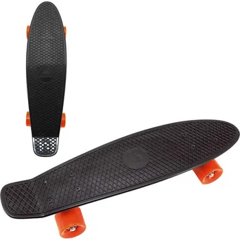 Skateboard _Ostatní 1_ Skateboard dětský pennyboard černý 60cm kovové osy oranžová kola 00840008