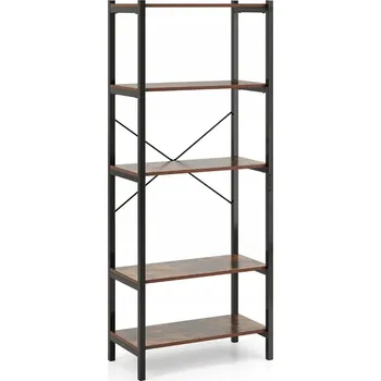 Knihovna Regál Costway 66 x 161 x 34 cm, odstíny hnědé