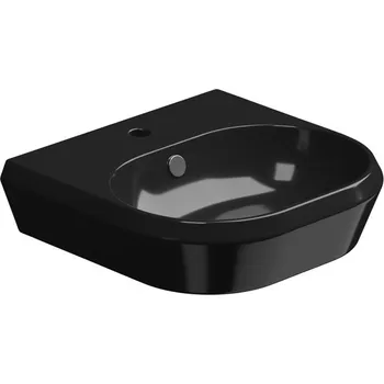 Umyvadlo Cruise, keramické, černé lesklé, 50x48 cm, CRLAVBW50002