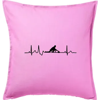 Polštář EKG curling - Polštář 50x50 - 50x50 - Pouze potah ( Růžová )