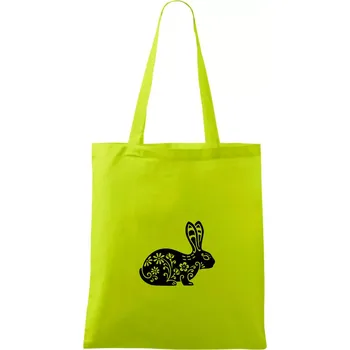 Zajíc květy - Taška bavlněná - 42 x 38 cm ( Limetková )