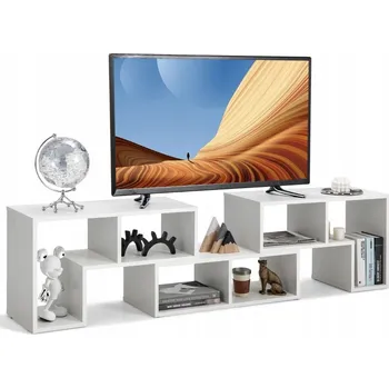 Televizní stolek Regál Costway 140 cm x 43 cm x 30 cm bílý