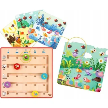 Dřevěná hračka TOOKY TOY Dřevěná hra Učení počítání Zvířátka