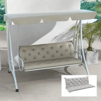 Polštář Polštář pro zahradní houpačku 150x98x8 cm | světle šedý