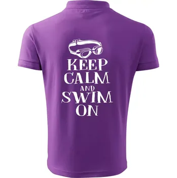 Pánská košile Keep calm and swim on - Polokošile pánská Pique Polo 203 - 3XL ( Fialová )