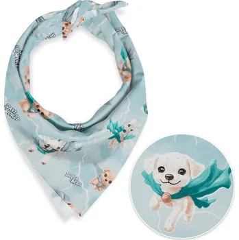 Šátek Dětský bavlněný šátek Sandra SA-651 Psí superhrdinové na ledově modrém 45 x 45 cm