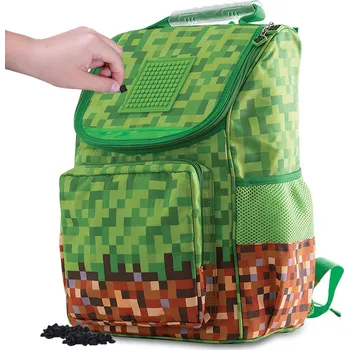 Školní batoh PIXIE CREW školní aktovka zeleno-hnědá s malým panelem