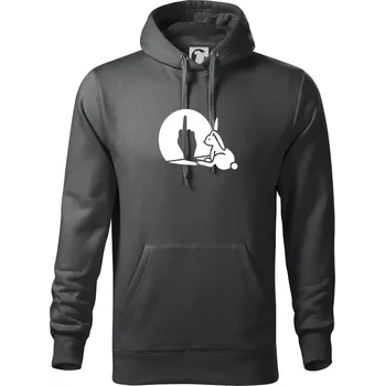 Pánská mikina Zajíc stín fuck - Mikina pánská Cape s kapucí - L ( Tmavá břidlice (šedá se zeleným nádechem) )