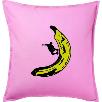 Polštář Skateboardista na banánu - Polštář 50x50 - 50x50 - Pouze potah ( Růžová )