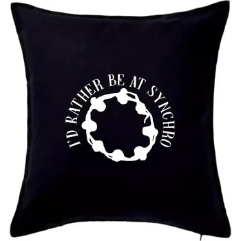 Polštář I'd Rather Be At Synchro - Polštář 50x50 - 50x50 - Pouze potah ( Černá )